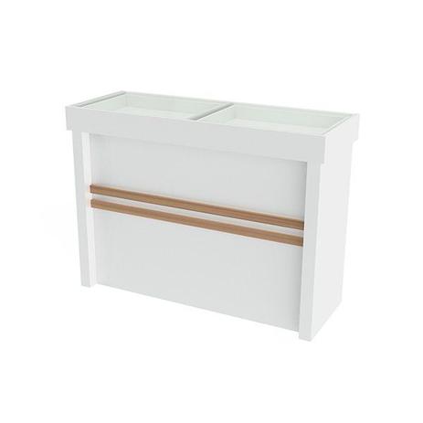 Balcão 100% MDF modelo expositor Poli com 2 gavetas 135x90x50 cm Comac Menor preço em Balcão 100% MDF modelo expositor Poli com 2 gavetas 135x90x50 cm Comac