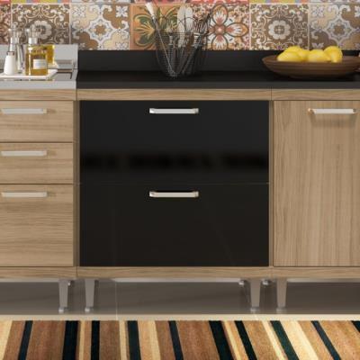 Balcão 2 gavetões com tampo bp para cooktop sicília - argila acetinado texturizada/ preto - Multimóveis Menor preço em Balcão 2 gavetões com tampo bp para cooktop sicília - argila acetinado texturizada/ preto - Multimóveis