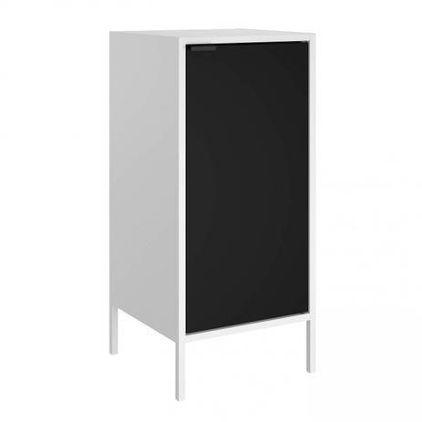 Balcão Alto Multiuso 1 Porta Smart Itatiaia Branco Matte/Preto Matte Menor preço em Balcão Alto Multiuso 1 Porta Smart Itatiaia Branco Matte/Preto Matte