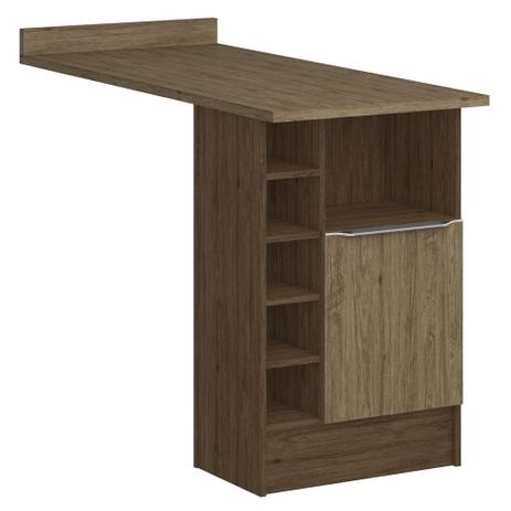 Balcão Bancada com Nichos 4036 Cedro/Wood - Decibal Móveis Menor preço em Balcão Bancada com Nichos 4036 Cedro/Wood - Decibal Móveis