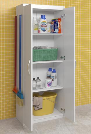 Balcão c/ 2 Ganchos p/ Vassouras Lavanderia 2 Portas - Clickforte é boa?