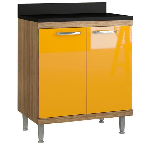 Balcão C/ Tampo Multimóveis 5122 Sicília 2 Portas 70Cm Argila/Amarelo Menor preço em Balcão C/ Tampo Multimóveis 5122 Sicília 2 Portas 70Cm Argila/Amarelo