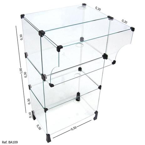 Balcão Caixa Modulado em Vidro - 0,50 x 1,00 x 0,30 - Balcãonet Menor preço em Balcão Caixa Modulado em Vidro - 0,50 x 1,00 x 0,30 - Balcãonet