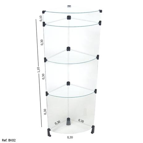 Menor preço em Balcão Cantoneira Modulado em Vidro - 0,30 x 1,10 x 0,30 - Balcãonet