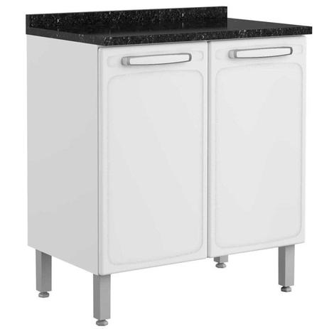 Balcão com Tampo Evidence Aço 80cm 2 Portas 7120 Branco - Bertolini Menor preço em Balcão com Tampo Evidence Aço 80cm 2 Portas 7120 Branco - Bertolini