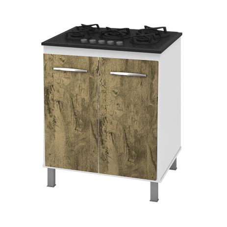 Balcão Cooktop 5 Bocas Moblis 2 portas 1 prateleira Branco/Castanho - Móblis é boa?
