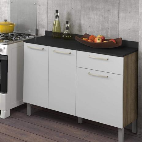 Balcao Cozinha 3 Portas 1 Gaveta Star Itatiaia Branco Castanho Menor Preco Com Cupom