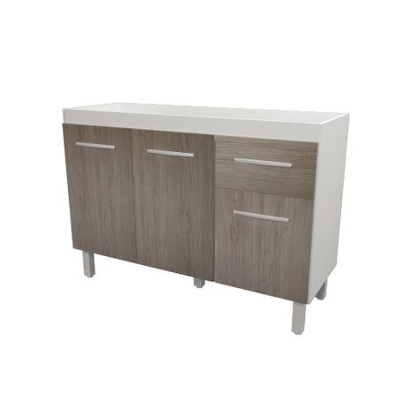 Balcão Cozinha Armário Gabinete para Pia de 120 cm Anitta 3 portas e 1 Gaveta Branco frente Ébano - Moblis Móveis é boa?