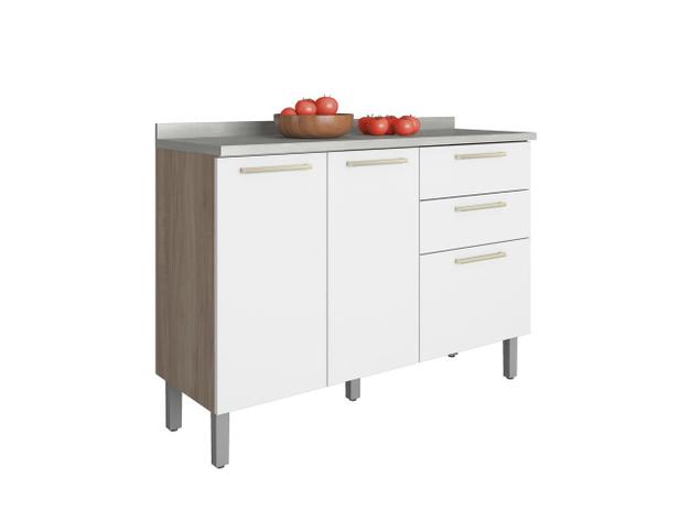 Balcão Cozinhas Itatiaia Star - 3 Portas e 2 Gavetas - GB 3P2G-120 - Aveiro c/ Branco / Volume 1 Menor preço em Balcão Cozinhas Itatiaia Star - 3 Portas e 2 Gavetas - GB 3P2G-120 - Aveiro c/ Branco / Volume 1