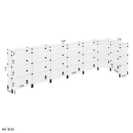 Menor preço em Balcão de Atendimento L Modulado em Vidro 3,00 x 1,10 x 1,00 - Balcãonet