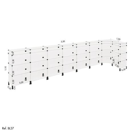 Balcão de Atendimento L Modulado em Vidro 3,50 x 1,10 x 1,00 - Balcãonet Menor preço em Balcão de Atendimento L Modulado em Vidro 3,50 x 1,10 x 1,00 - Balcãonet