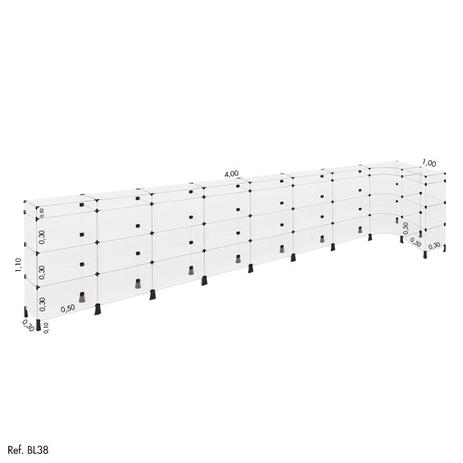 Balcão de Atendimento L Modulado em Vidro 4,00 x 1,10 x 1,00 - Balcãonet Menor preço em Balcão de Atendimento L Modulado em Vidro 4,00 x 1,10 x 1,00 - Balcãonet