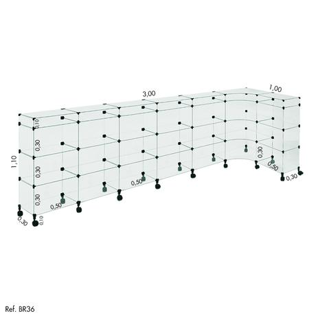 Balcão de Atendimento L Modulado em Vidro com Rodízios 3,00 x 1,10 x 1,00 - Balcãonet Menor preço em Balcão de Atendimento L Modulado em Vidro com Rodízios 3,00 x 1,10 x 1,00 - Balcãonet
