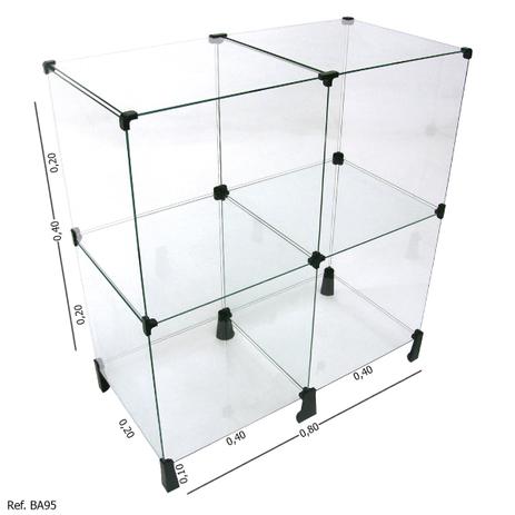 Balcão de Atendimento Modulado em Vidro - 0,80 x 0,90 x 0,40 - Balcãonet Menor preço em Balcão de Atendimento Modulado em Vidro - 0,80 x 0,90 x 0,40 - Balcãonet