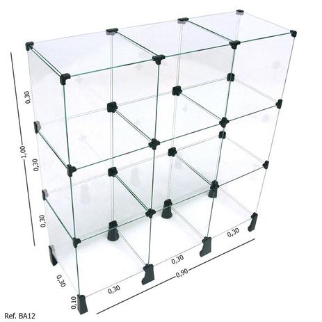 Balcão de Atendimento Modulado em Vidro - 0,90 x 1,00 x 0,30 - Balcãonet Menor preço em Balcão de Atendimento Modulado em Vidro - 0,90 x 1,00 x 0,30 - Balcãonet