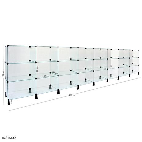 Balcão de Atendimento Modulado em Vidro - 4,00 x 1,00 X 0,30 - Balcãonet Menor preço em Balcão de Atendimento Modulado em Vidro - 4,00 x 1,00 X 0,30 - Balcãonet