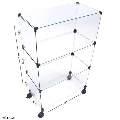 Balcão de Atendimento Modulado em Vidro com Rodízios - 0,60 x 1,00 x 0,30 - Balcãonet é boa?