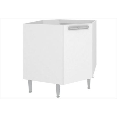Balcão de Canto Oblíquo sem tampo CZ610 Branco - Art In Móveis Menor preço em Balcão de Canto Oblíquo sem tampo CZ610 Branco - Art In Móveis