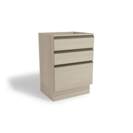 Balcão de Cozinha 3 Gavetas 60cm Maxxi Kappesberg Amêndoa Menor preço em Balcão de Cozinha 3 Gavetas 60cm Maxxi Kappesberg Amêndoa