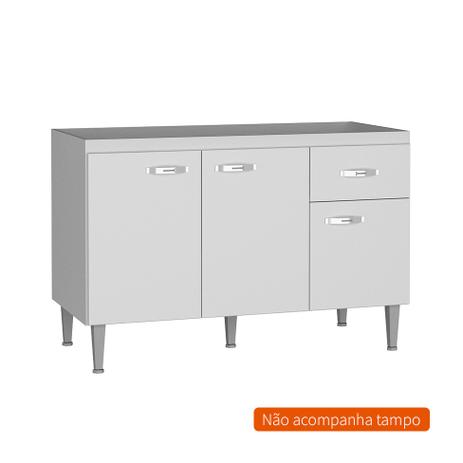 Balcão de Cozinha Aperibe 3 PT 1 GV Branco - Fellicci moveis Menor preço em Balcão de Cozinha Aperibe 3 PT 1 GV Branco - Fellicci moveis