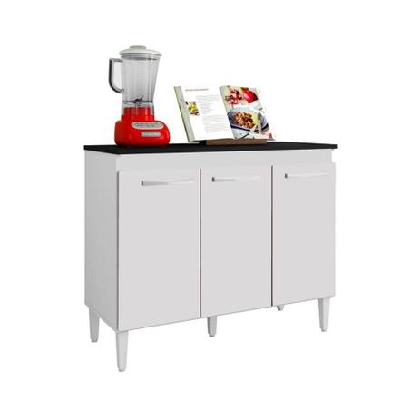 Balcão de Cozinha Livia 3 Portas Branco - CHF Móveis - Chf moveis Menor preço em Balcão de Cozinha Livia 3 Portas Branco - CHF Móveis - Chf moveis