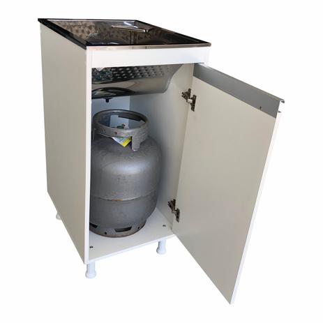 Balcão De Lavanderia 100% Mdf Para Bujão De Gás Tanque Inox - Belli