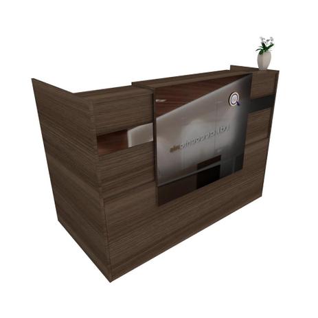 Balcão em L Recepção Caixa 100cm - Mdf Madeirado S/ESPELHO 1-5 - Ondetemaqui.com Menor preço em Balcão em L Recepção Caixa 100cm - Mdf Madeirado S/ESPELHO 1-5 - Ondetemaqui.com