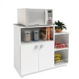 Balcão fruteira para micro-ondas e bebedouro com 2 portas 1 prateleira e 1 nicho - lacca - branco - Art in móveis Menor preço em Balcão fruteira para micro-ondas e bebedouro com 2 portas 1 prateleira e 1 nicho - lacca - branco - Art in móveis