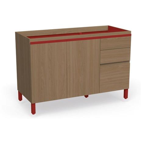 Balcão Gabinete de Pia 120 cm 02 Portas New Urban Nature/Marsala - Kappesberg Menor preço em Balcão Gabinete de Pia 120 cm 02 Portas New Urban Nature/Marsala - Kappesberg