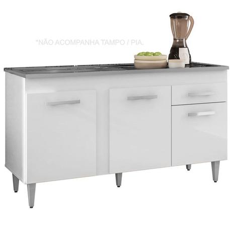Balcão Gabinete de Pia 150cm Montreal 3 Portas Branco - Lumil Móveis é ruim? Balcão Gabinete de Pia 150cm Montreal 3 Portas Branco - Lumil Móveis é boa?