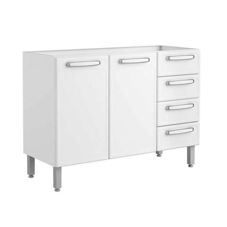Balcão Gabinete de Pia Evidence Aço Bertolini 2 Portas 4 Gavetas 120 cm - Bertolini Aço Menor preço em Balcão Gabinete de Pia Evidence Aço Bertolini 2 Portas 4 Gavetas 120 cm - Bertolini Aço