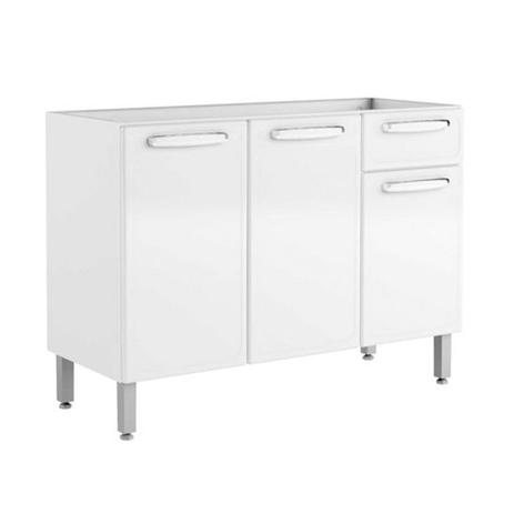Balcão Gabinete de Pia Evidence Aço Bertolini 3 Portas 1 Gaveta 120 cm - Bertolini aço Menor preço em Balcão Gabinete de Pia Evidence Aço Bertolini 3 Portas 1 Gaveta 120 cm - Bertolini aço