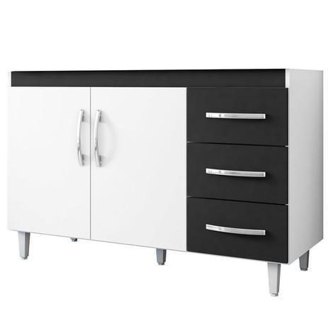 Balcão Gabinete de Pia Isabel 100cm 2 Portas 3 Gavetas - AJL Móveis Menor preço em Balcão Gabinete de Pia Isabel 100cm 2 Portas 3 Gavetas - AJL Móveis