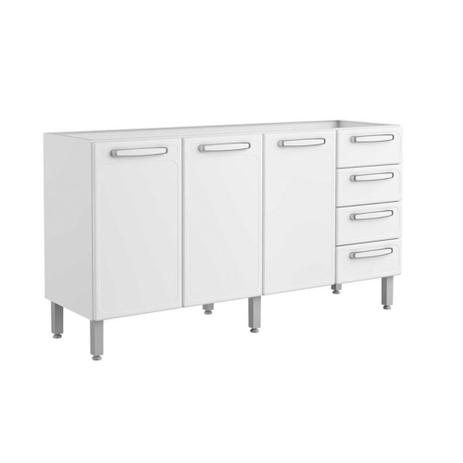 Balcão Gabinete de Pia sem Tampo Evidence Aço 3 Portas 4 Gavetas Bertolini 160 cm - Bertolini aço Menor preço em Balcão Gabinete de Pia sem Tampo Evidence Aço 3 Portas 4 Gavetas Bertolini 160 cm - Bertolini aço