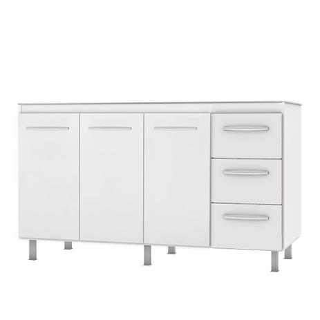 Balcão Gabinete para Pia de 150cm Moblis Betina 3 portas e 3 gavetas Branco/Branco - Móblis é boa?