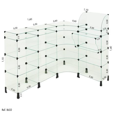 Balcão L Modulado com Caixa 1,60 x 1,10 x 1,10 - Balcãonet Menor preço em Balcão L Modulado com Caixa 1,60 x 1,10 x 1,10 - Balcãonet