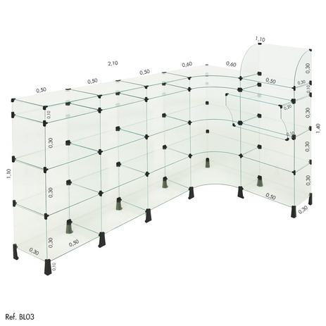 Balcão L Modulado com Caixa 2,10 x 1,10 x 1,10 - Balcãonet Menor preço em Balcão L Modulado com Caixa 2,10 x 1,10 x 1,10 - Balcãonet