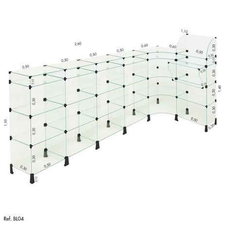 Balcão L Modulado com Caixa 2,60 x 1,10 x 1,10 - Balcãonet Menor preço em Balcão L Modulado com Caixa 2,60 x 1,10 x 1,10 - Balcãonet