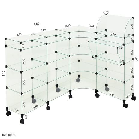 Balcão L Modulado com Caixa e Rodízio 1,60 x 1,10 x 1,10 - Balcãonet Menor preço em Balcão L Modulado com Caixa e Rodízio 1,60 x 1,10 x 1,10 - Balcãonet