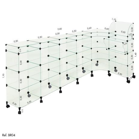 Balcão L Modulado com Caixa e Rodízio 2,60 x 1,10 x 1,10 - Balcaonet Menor preço em Balcão L Modulado com Caixa e Rodízio 2,60 x 1,10 x 1,10 - Balcaonet