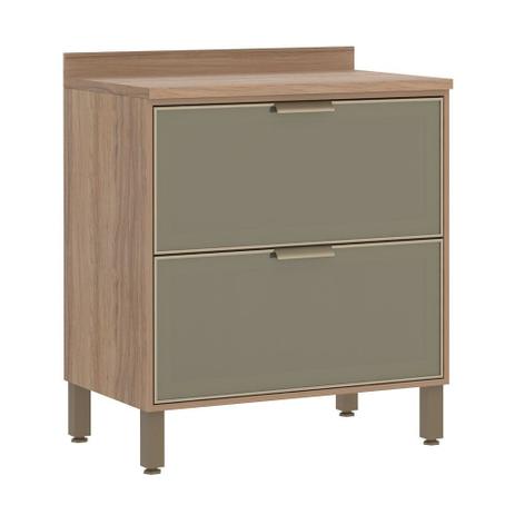Balcão Luciane 80cm 2 Gavetões Frente em Alumínio Inox com Vidro e Tampo Yara Menor preço em Balcão Luciane 80cm 2 Gavetões Frente em Alumínio Inox com Vidro e Tampo Yara