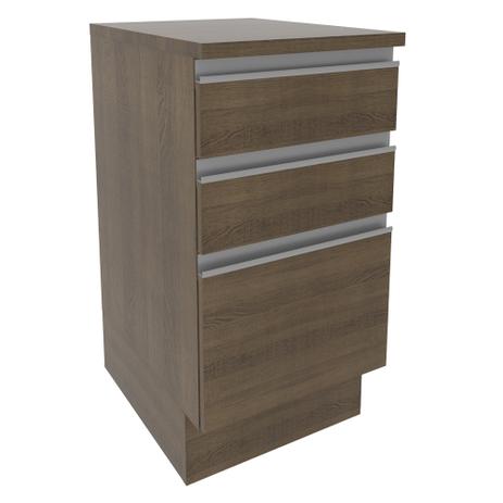 Balcão Madesa Glamy 40 cm 3 Gavetas - Rustic Menor preço em Balcão Madesa Glamy 40 cm 3 Gavetas - Rustic