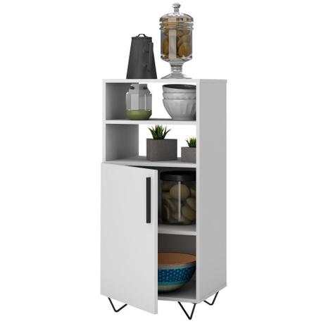Balcão Multiuso Aramado com 01 Porta Berlim Branco - Lyam Decor Menor preço em Balcão Multiuso Aramado com 01 Porta Berlim Branco - Lyam Decor