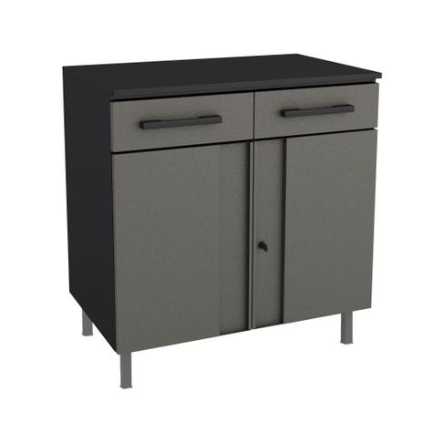 Balcão Multiuso Duplo de Aço Telasul Multibox Cinza/Preto Menor preço em Balcão Multiuso Duplo de Aço Telasul Multibox Cinza/Preto