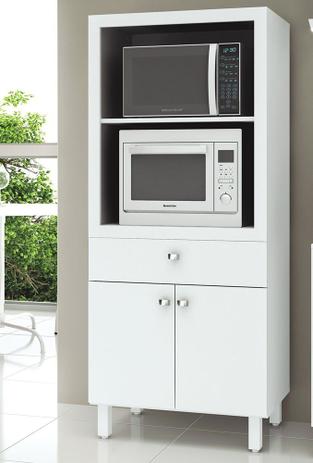 Balcão p/ Microondas Duplo BL 3305 02 Portas 01 Gaveta Branco - Tecnomobile Menor preço em Balcão p/ Microondas Duplo BL 3305 02 Portas 01 Gaveta Branco - Tecnomobile