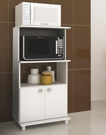 Balcão p/ Microondas Duplo com 02 Portas BL 3301 Branco - Tecnomobili Menor preço em Balcão p/ Microondas Duplo com 02 Portas BL 3301 Branco - Tecnomobili