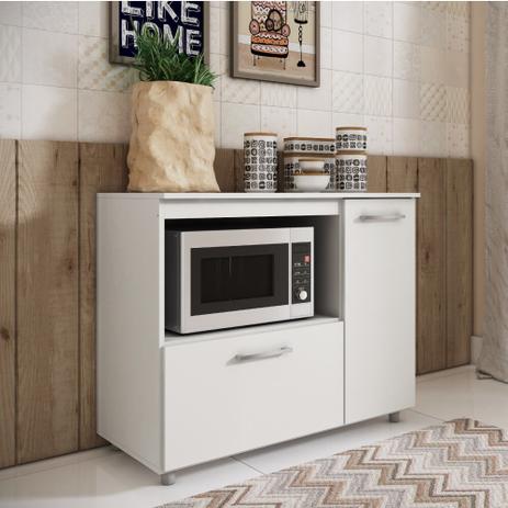 Balcão para Micro-ondas 2 Portas - Branco - Completa móveis Menor preço em Balcão para Micro-ondas 2 Portas - Branco - Completa móveis