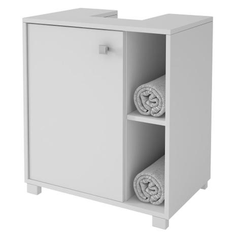 Balcão Para Pia Porta Toalha 02 Nichos Florença Branco - Lyam Decor - Lymdecor Menor preço em Balcão Para Pia Porta Toalha 02 Nichos Florença Branco - Lyam Decor - Lymdecor