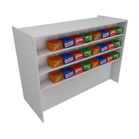 Balcão Recepção Caixa 130cm - Mdf Branco 11-1 - Ondetemaqui.com Menor preço em Balcão Recepção Caixa 130cm - Mdf Branco 11-1 - Ondetemaqui.com