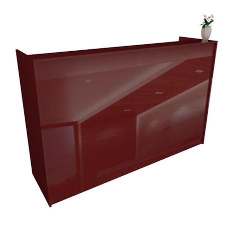 Balcão Recepção Caixa 180cm - 1 Gaveta - Mdf Bordô Lacca 15-7 - Ondetemaqui.com Menor preço em Balcão Recepção Caixa 180cm - 1 Gaveta - Mdf Bordô Lacca 15-7 - Ondetemaqui.com